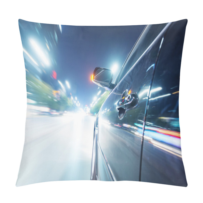 Personality  Car On Road At Night Pillow Covers