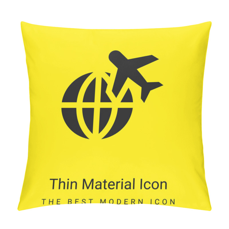 Personality  Airplane Minimal Bright Yellow Material Icon Pillow Covers