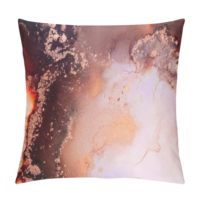 Personality  Marble Ink Abstract Art From Exquisite Original Painting For Abstract Background . Painting Was Painted On High Quality Paper Texture To Create Smooth Marble Background Pattern Of Ombre Alcohol Ink . Pillow Covers