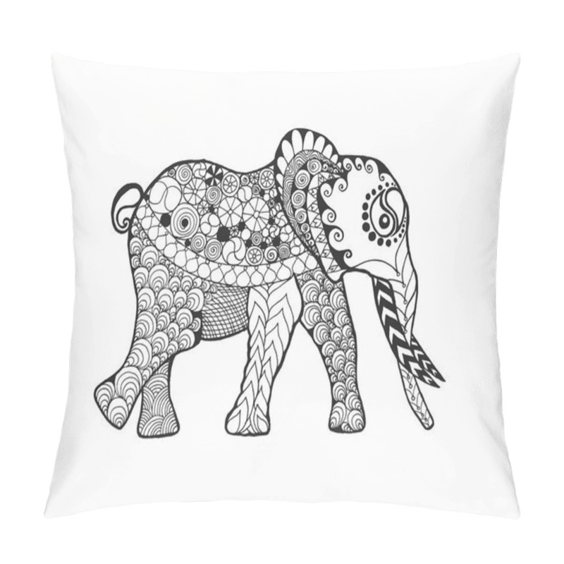 Personality  Zentangle Stylized Elephant Pillow Covers