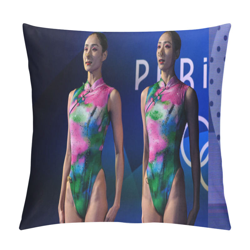 Personality  PARIS, FRANCE - 9 AUGUST, 2024: WANG Liuyi, WANG Qianyi, The Artistic Swimming, Duet, Technical Routine, Artistic Swimming, Duet, Technical Routine, The Paris 2024 Olympic Games At Aquatics Centre Pillow Covers