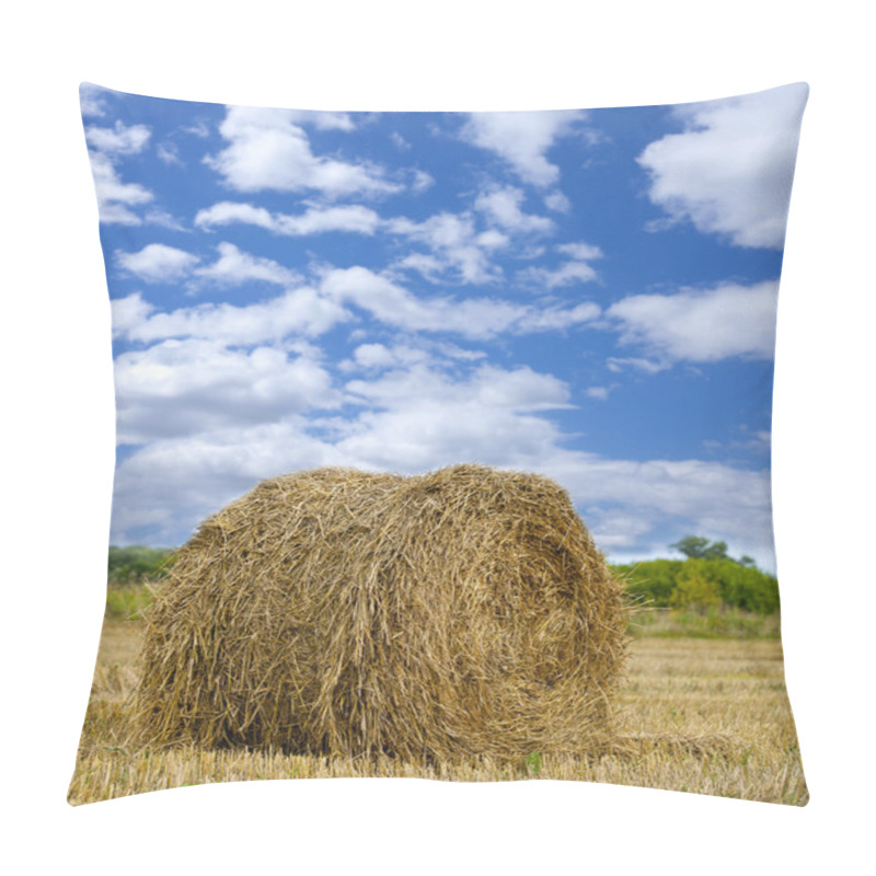 Personality  Haystacks On The Grain Field After Harvesting  Pillow Covers