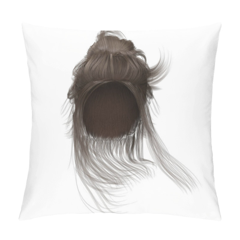 Personality  Contemporary Updo On Isolated White Background, 3d Render, 3d Illustration Pillow Covers