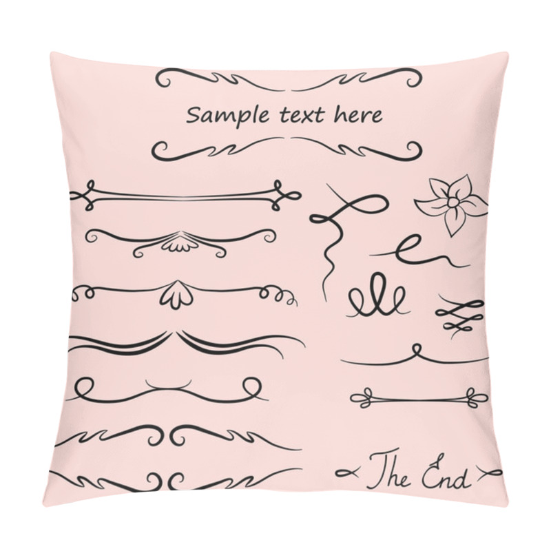 Personality  Hand Drawn Vector Flourishes Pillow Covers