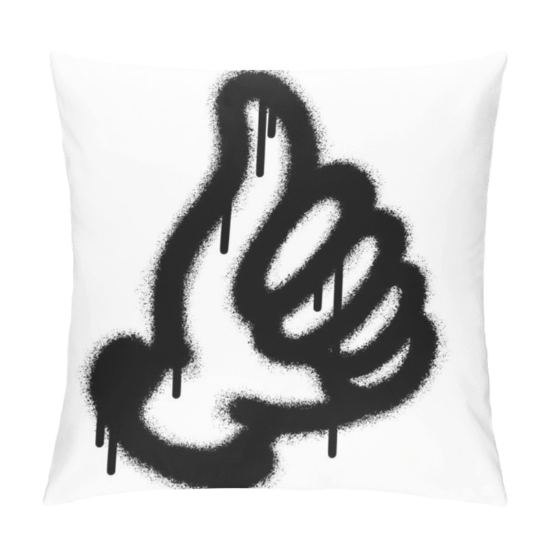 Personality  Spray Painted Graffiti Thumbs Up Icon Sprayed Isolated With A White Background. Pillow Covers