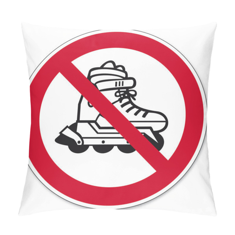 Personality  Prohibition Signs BGV Icon Pictogram Inline Skating Prohibited Pillow Covers