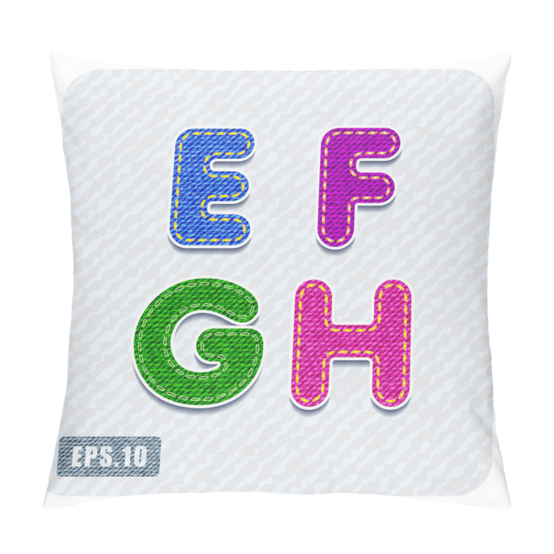 Personality  Denim Uppercase Letters E, F, G, H Pillow Covers