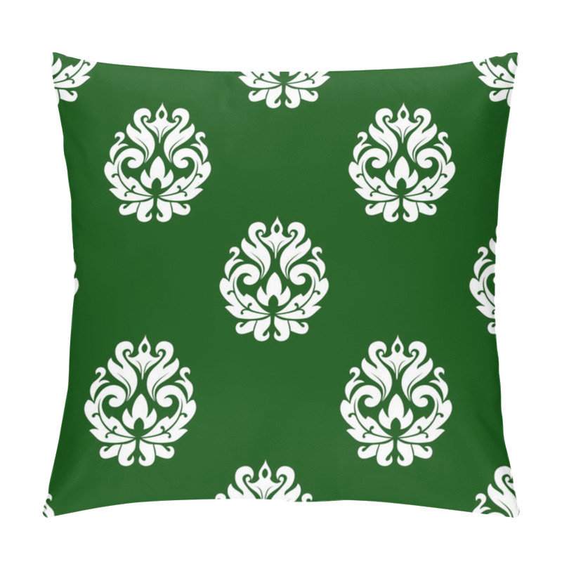 Personality  Green Floral Damask Style Seamless Pattern Pillow Covers