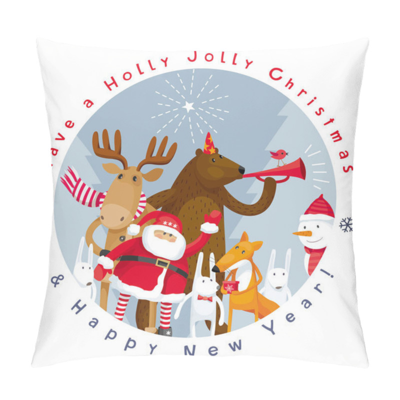 Personality  Merry Christmas Vector Image Pillow Covers