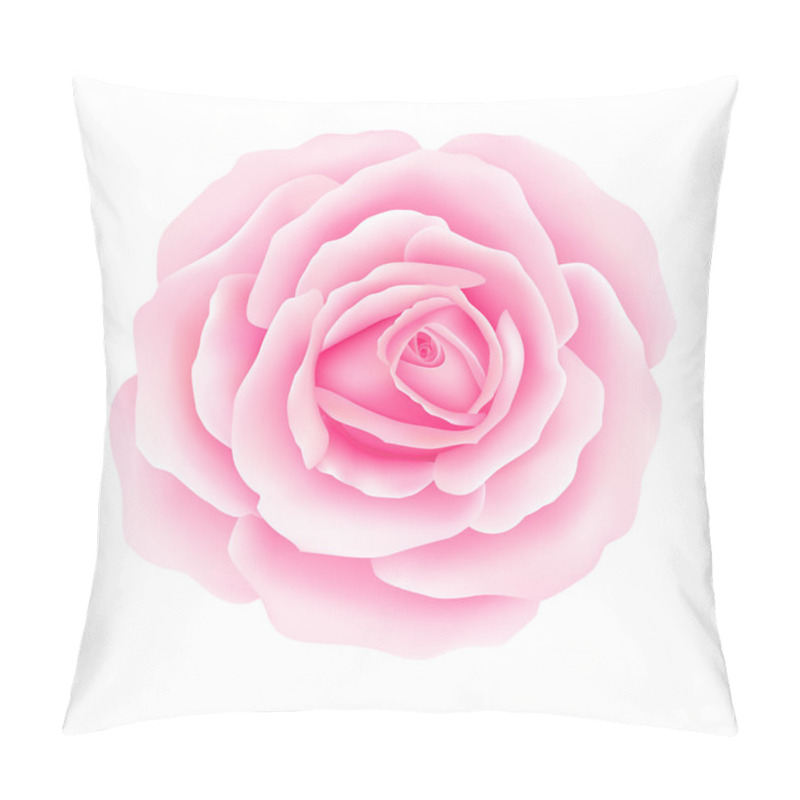 Personality  White Background With A Pink Rose Flower. Vector Pillow Covers