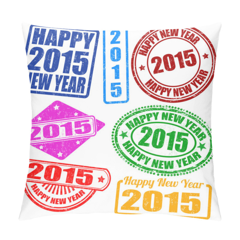 Personality  Set Of 2015 New Year Stamps Pillow Covers