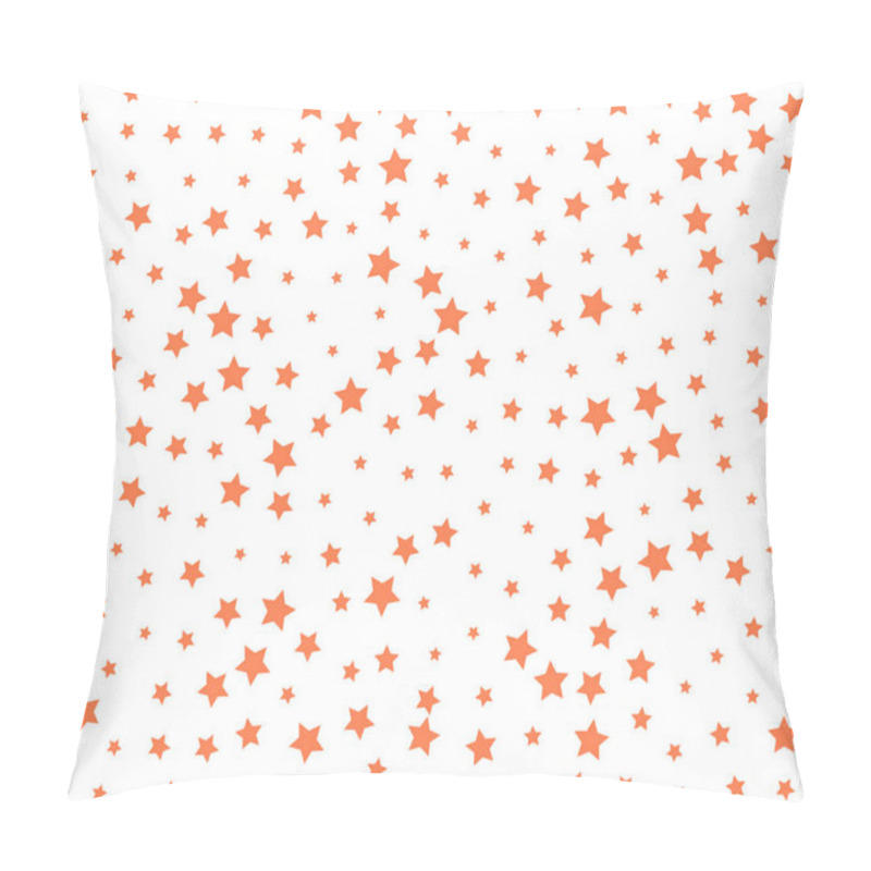 Personality  Coral Stars Confetti Isolated On White. Holiday Celebration Luminous Vector Background For Celebration Decorations, Posters. Stardust Confetti Banner In Living Coral Trend Color Pillow Covers