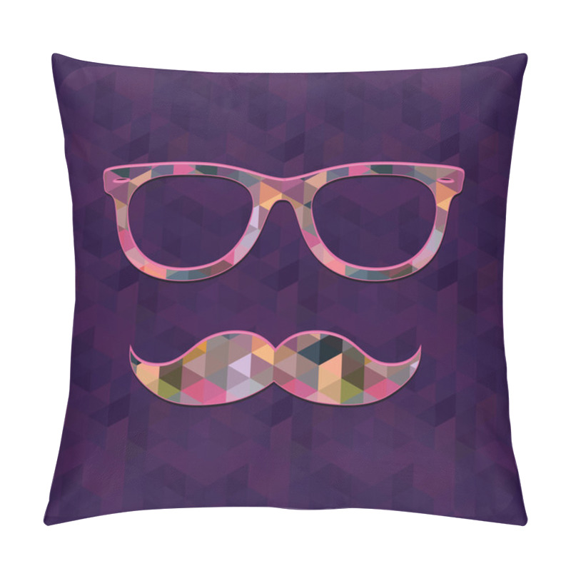 Personality  Hipster Icon With Geometric Grunge Background Pillow Covers