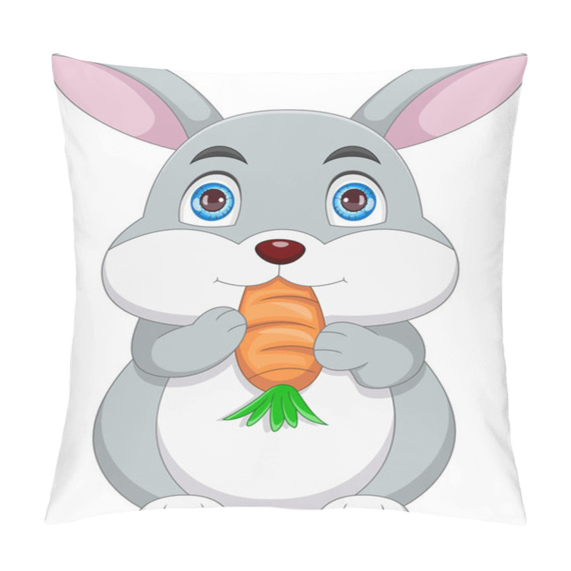 Personality  Cartoon Cute Rabbit Is Eating Carrots Pillow Covers