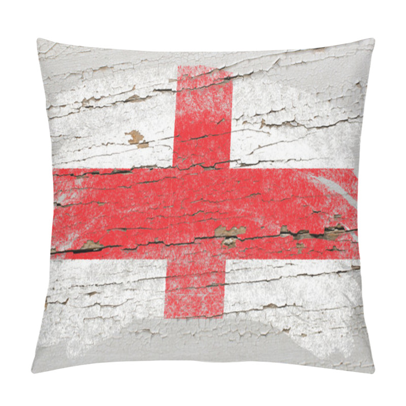 Personality  Flag Of England On Grunge Wooden Texture Painted With Chalk Pillow Covers