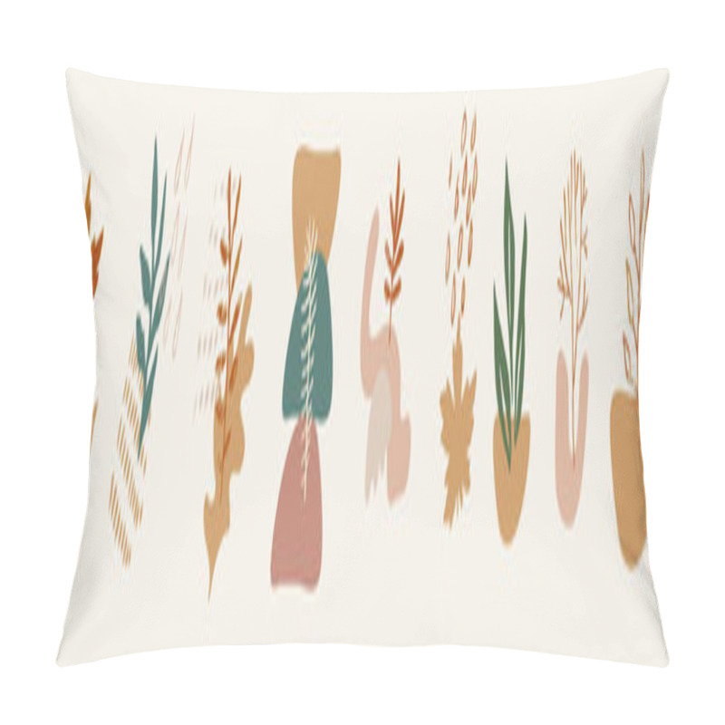 Personality  Autumn Inspired Abstract Hand Drawn Compositions With Fluid Organic Shapes For E-commerce, Social Marketing, Prints. Trendy Earthy Pastel Neutral Brown Terracotta Colors. Vector Floral Illustration Pillow Covers