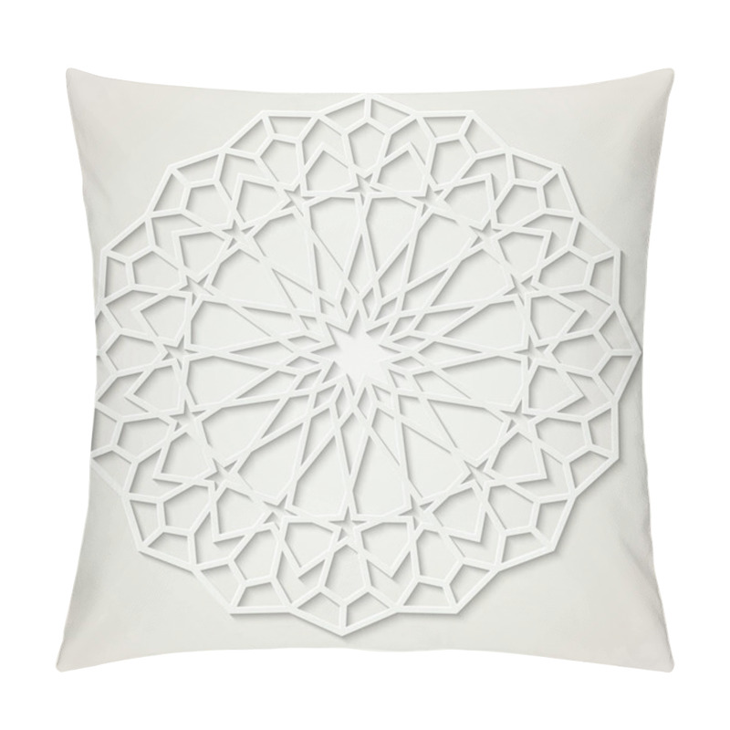 Personality  Arabic Round White Pattern, Traditional Eastern Ornament, EPS 10 Contains Transparency. Pillow Covers