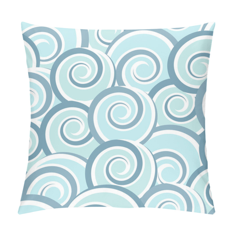 Personality  Blue Abstract Seamless Pattern With Swirls Pillow Covers