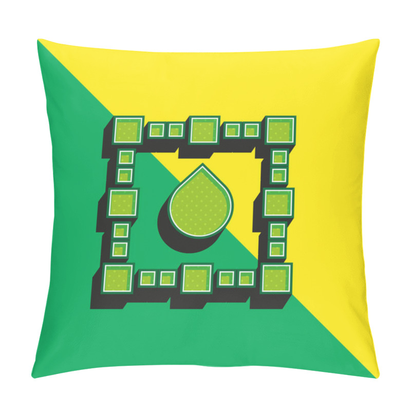 Personality  Allocation Green And Yellow Modern 3d Vector Icon Logo Pillow Covers