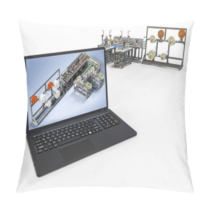 Personality  Computer Aided Design With 3D Software. Business, Development. Pillow Covers