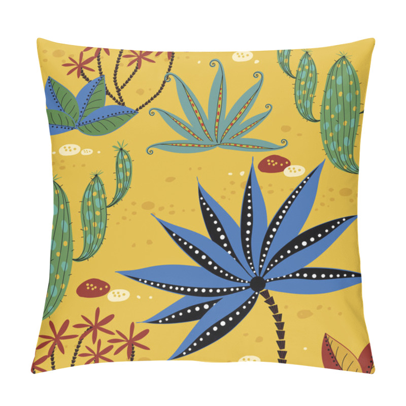 Personality  Vector Background With The Plants And Cactus.Africa.Vector Illustration Pillow Covers