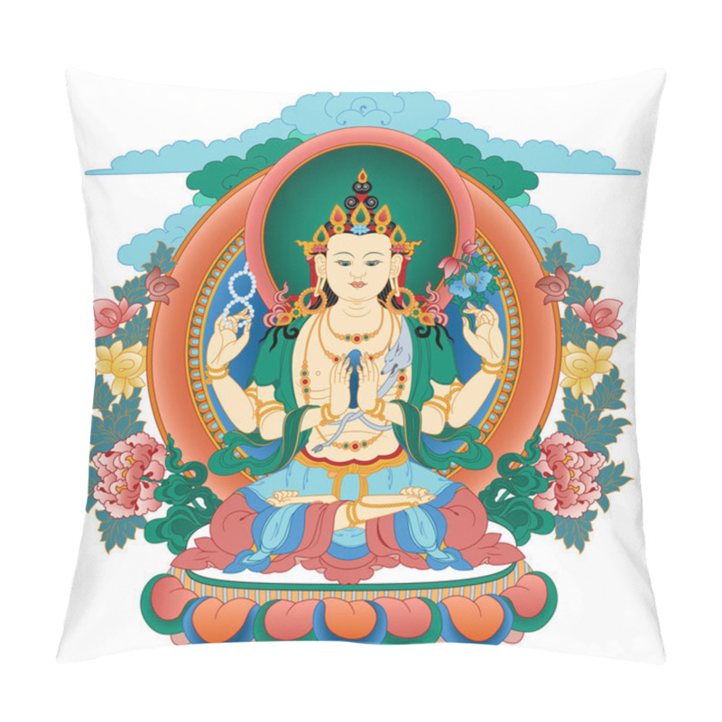 Personality  Bodhisattva Avalokiteshvara. Buddha. Pillow Covers