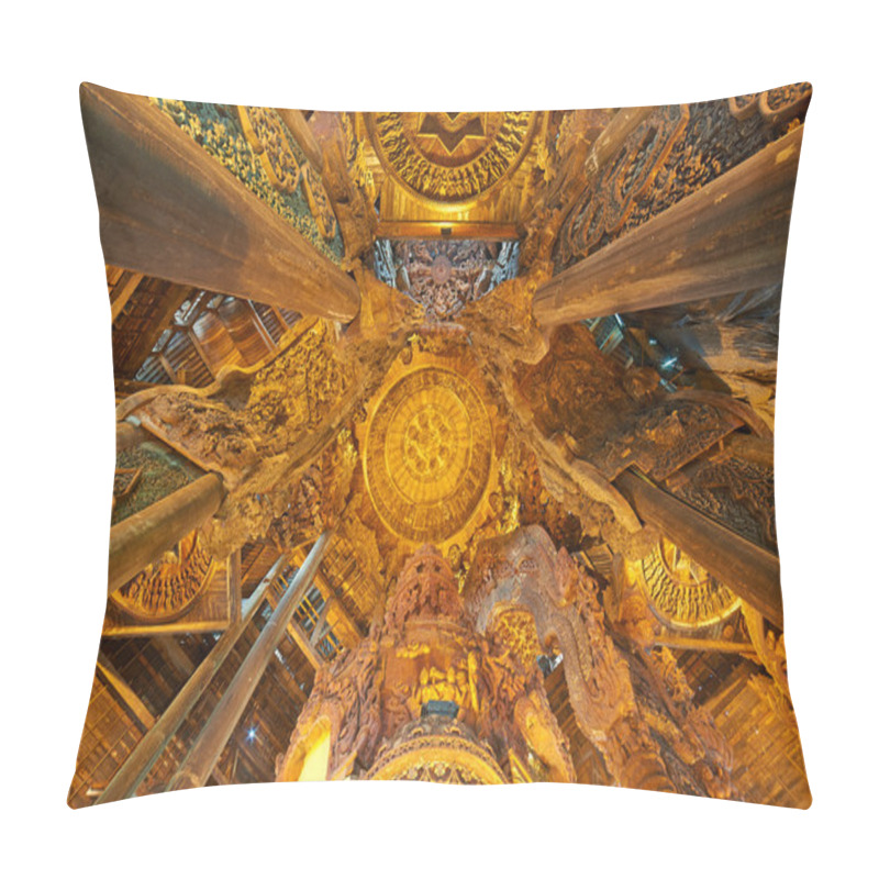 Personality  Sanctuary Of Truth, Pattaya, Thailand. Pillow Covers