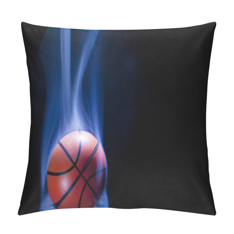 Personality  Image Of Basketball Smoke Dark Background  Pillow Covers