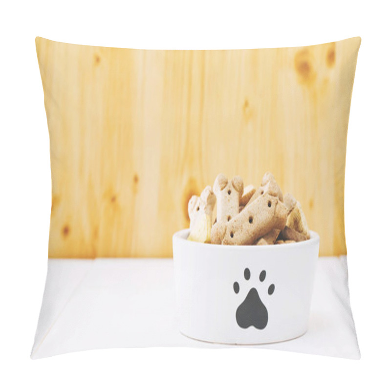 Personality  Dog Treats In Bowl On Table Pillow Covers