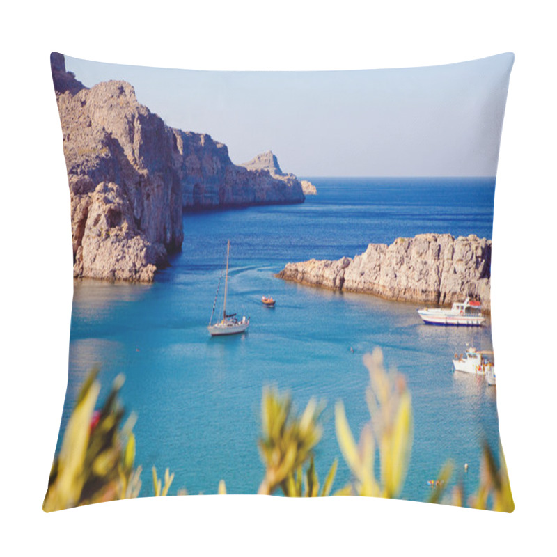 Personality  Greek Islands - Rhodes, Lindos Bay Pillow Covers