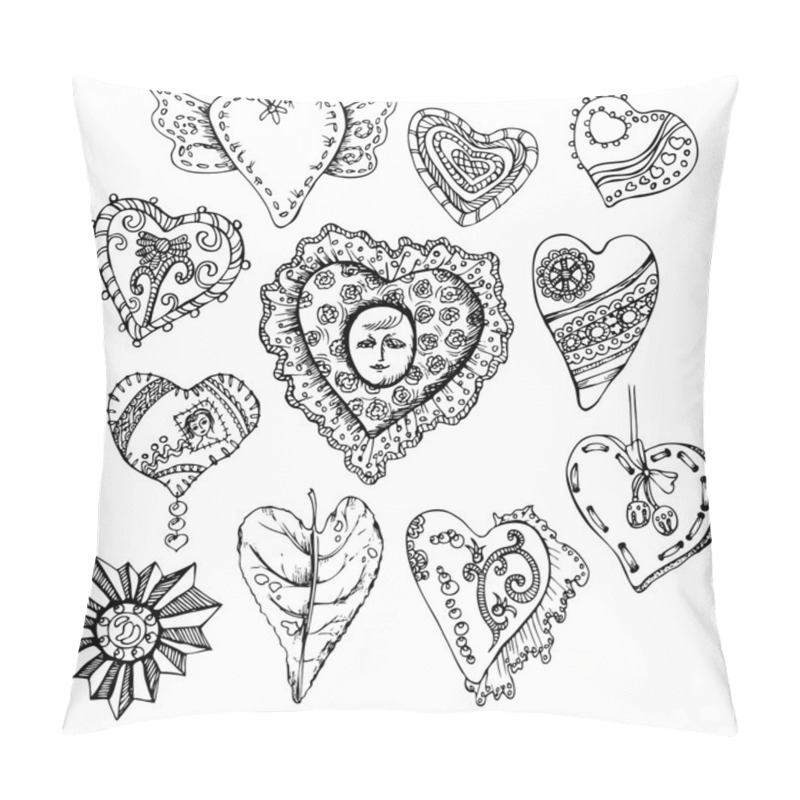 Personality  Hand Drawn Heart Card Invitation Save The Date Pillow Covers