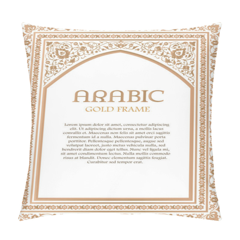 Personality  Ornate Golden Frame In Arabic Style Pillow Covers