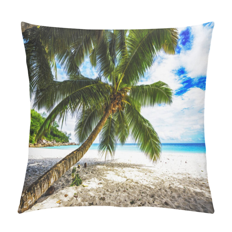 Personality  Palm Tree,white Sand,turquoise Water At Tropical Beach,paradise  Pillow Covers