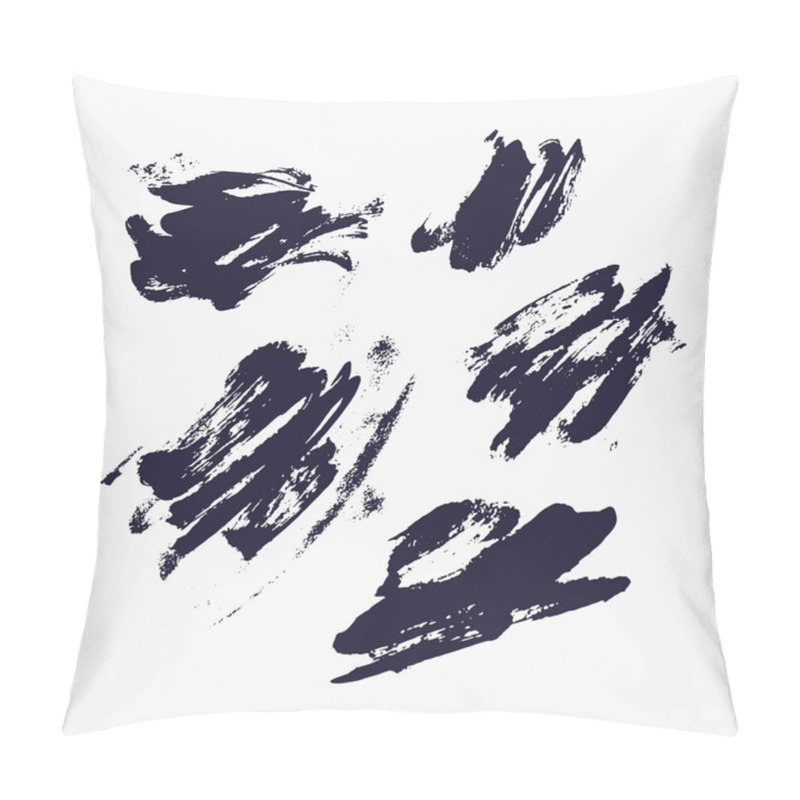 Personality  Abstract Background. Set Of Vector Ink Strokes With A Dry Brush. Pillow Covers