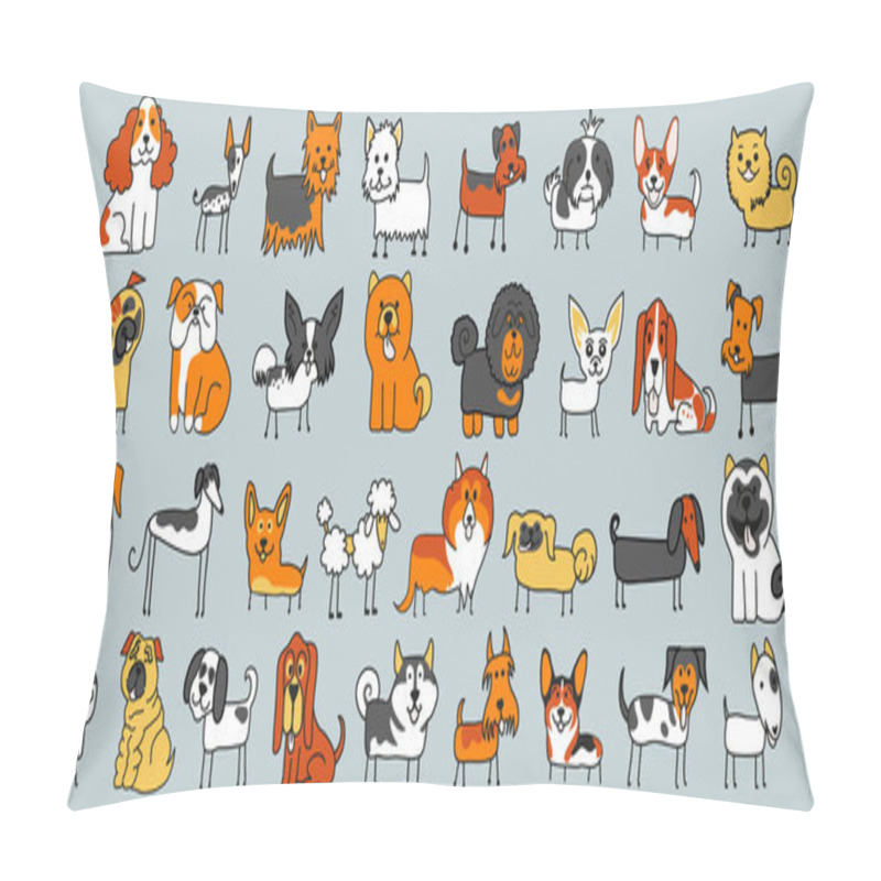 Personality  Illustration Pattern Of Many Different Dog. Vector Illustration Pillow Covers