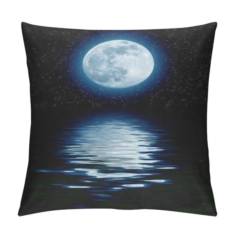 Personality  Blue Moon Over The Sea With Starts Pillow Covers