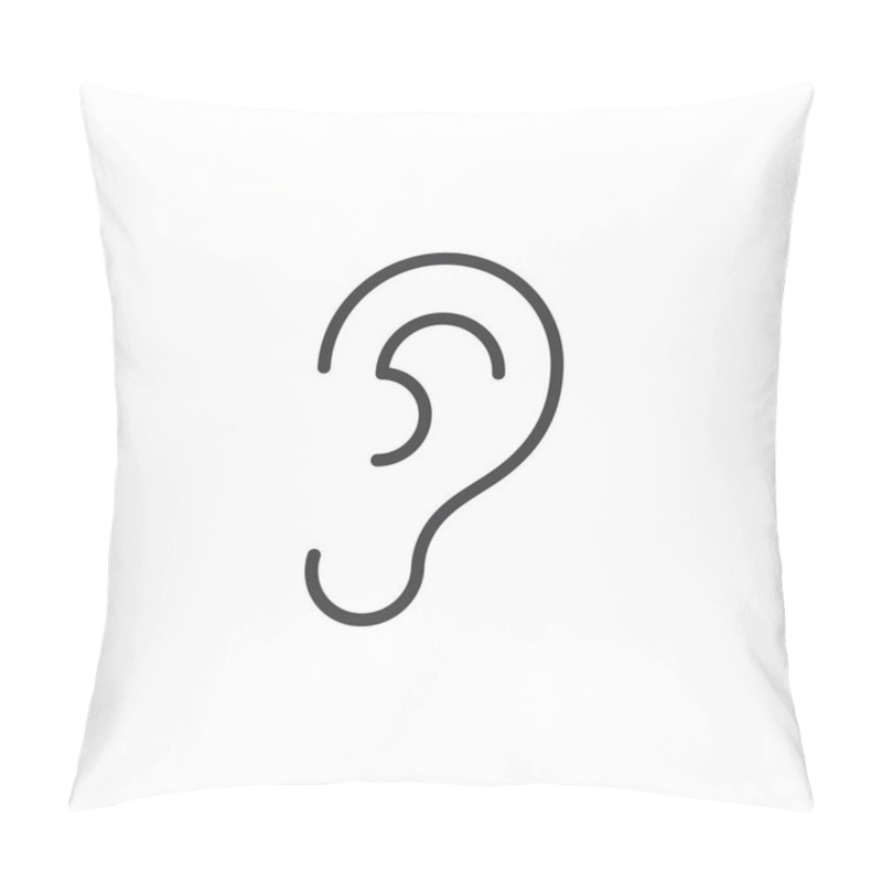 Personality  Ear, Hearing Line Icon, Outline Vector Sign, Linear Style Pictogram Isolated On White. Symbol, Logo Illustration. Editable Stroke. Pixel Perfect Pillow Covers