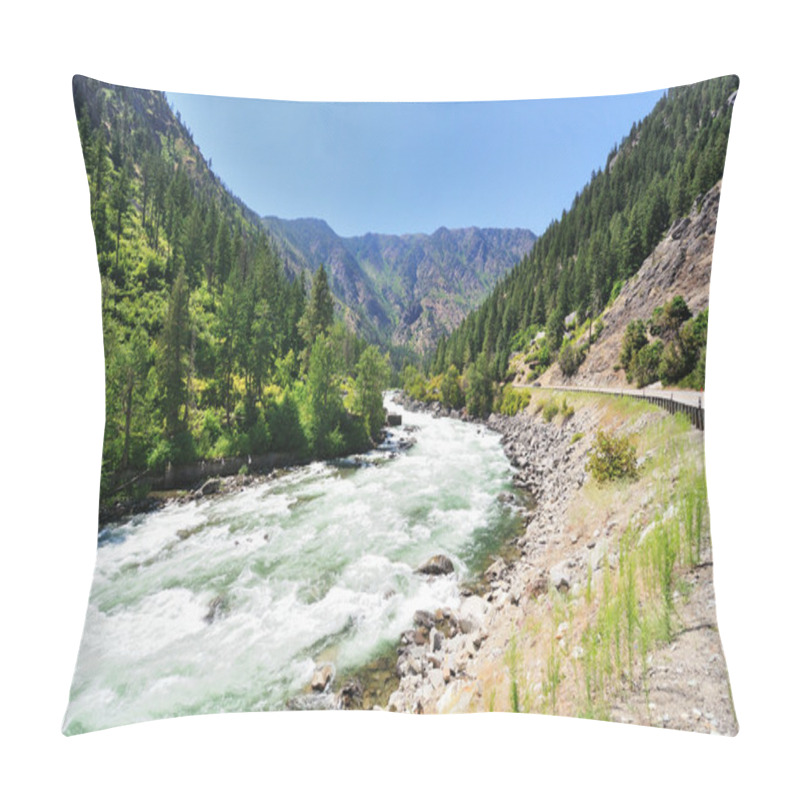 Personality  The Water Flow Wenatchee River , Cascade Loop , Washington Pillow Covers