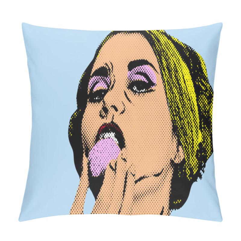 Personality  Pop Art Comic Style Woman, Retro Poster Pillow Covers