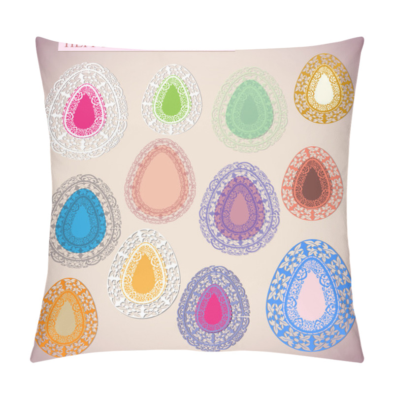 Personality  Happy Easter Card, Vector Illustration Pillow Covers