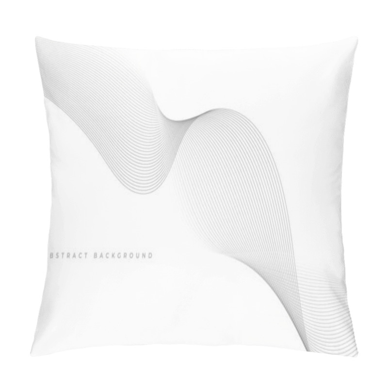 Personality  Grey Wavy Lines On White Abstract Background. White And Gray Vector Illustration With Particles Wave Stripes. Pillow Covers