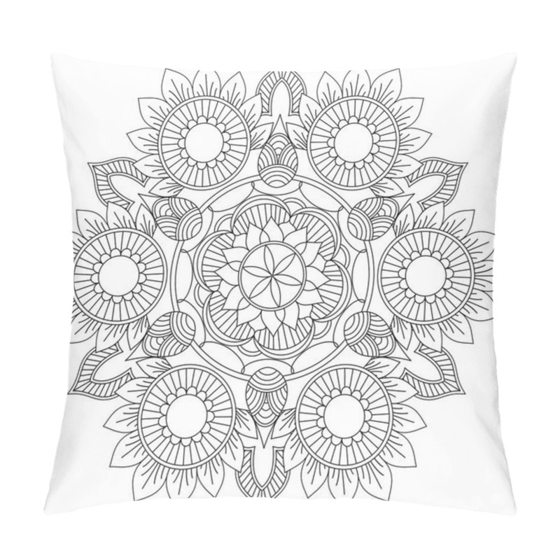 Personality  Mandala Intricate Patterns Black And White. Hand Drawn Abstract Background. Decorative Retro Banner Isolated. Invitation, T-shirt Print, Wedding Card, Scrapbooking. Tattoo Element. Pillow Covers