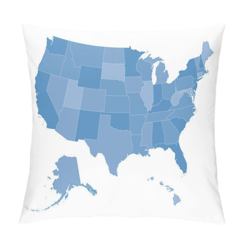 Personality  Map Of The United States Pillow Covers