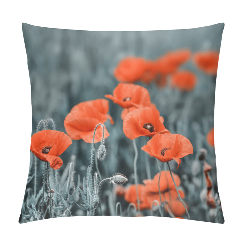 Personality  Field Of Poppies Pillow Covers