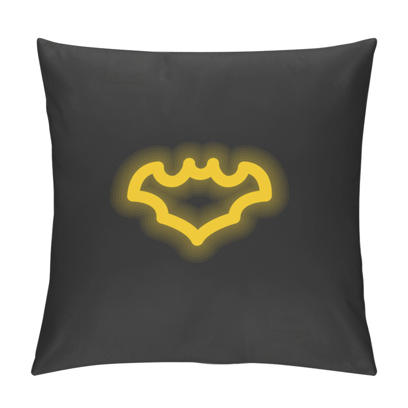 Personality  Bat Yellow Glowing Neon Icon Pillow Covers