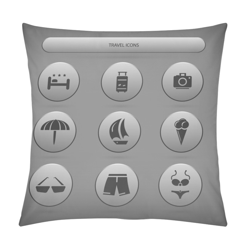 Personality  Travel Icons Set,  Vector Illustration   Pillow Covers