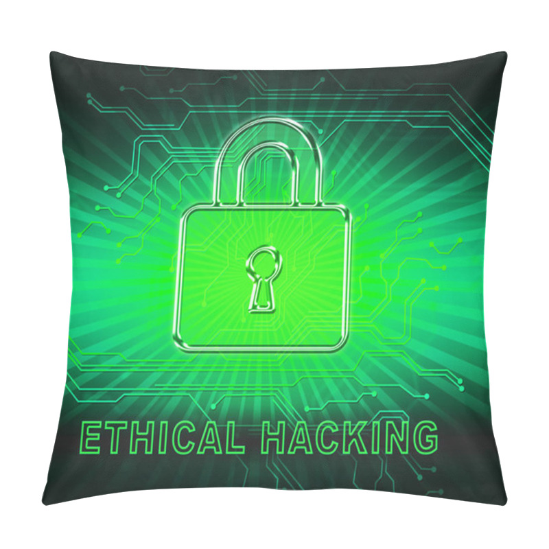 Personality  Ethical Hacking Data Breach Tracking 2d Illustration Shows Corporate Tracking To Stop Technology Threats Vulnerability And Exploits Pillow Covers