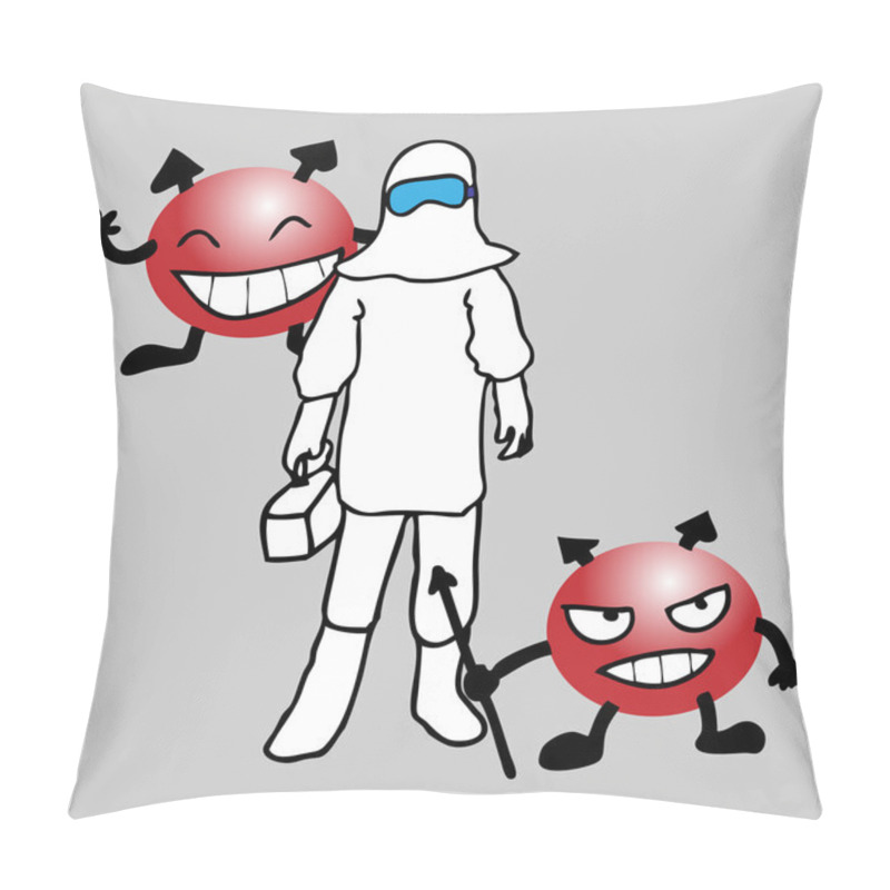 Personality  Health Officer In Prevention Suit Pillow Covers