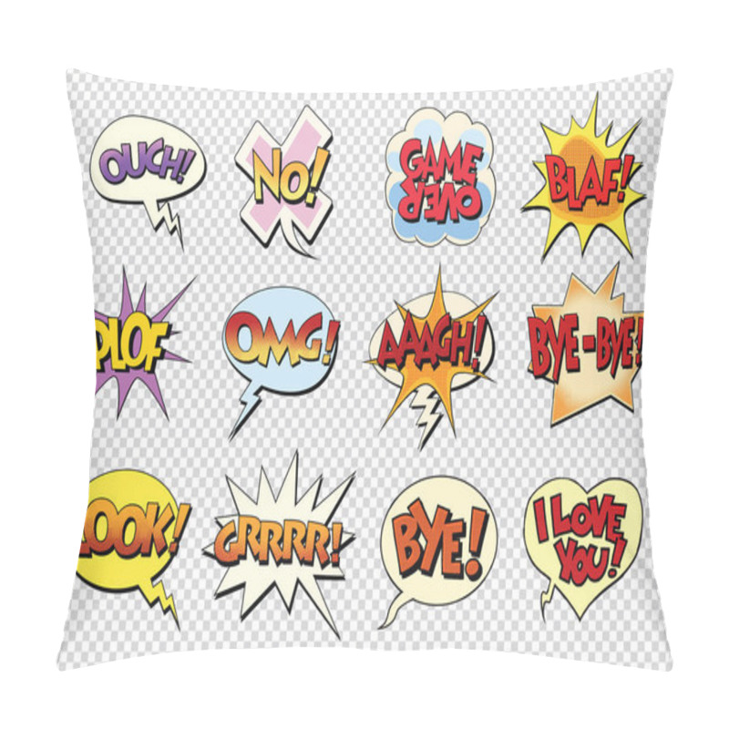 Personality  Set Comic Book Bubble Stickers Pillow Covers