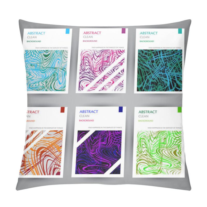 Personality  Set Of Abstract Background Templates, Retro Style Pillow Covers